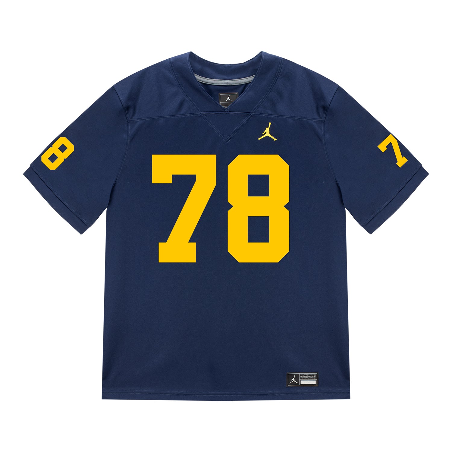 Michigan Wolverines #78 Marky Walbridge Student Athlete Blue Football Jersey - Front View