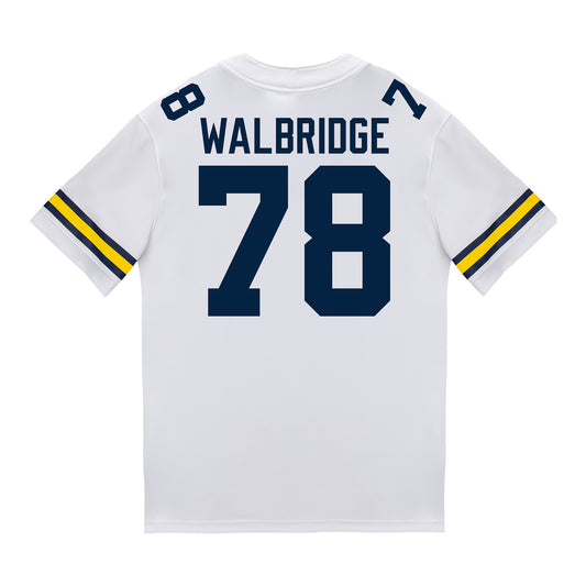 Michigan Wolverines #78 Marky Walbridge Student Athlete White Football Jersey
