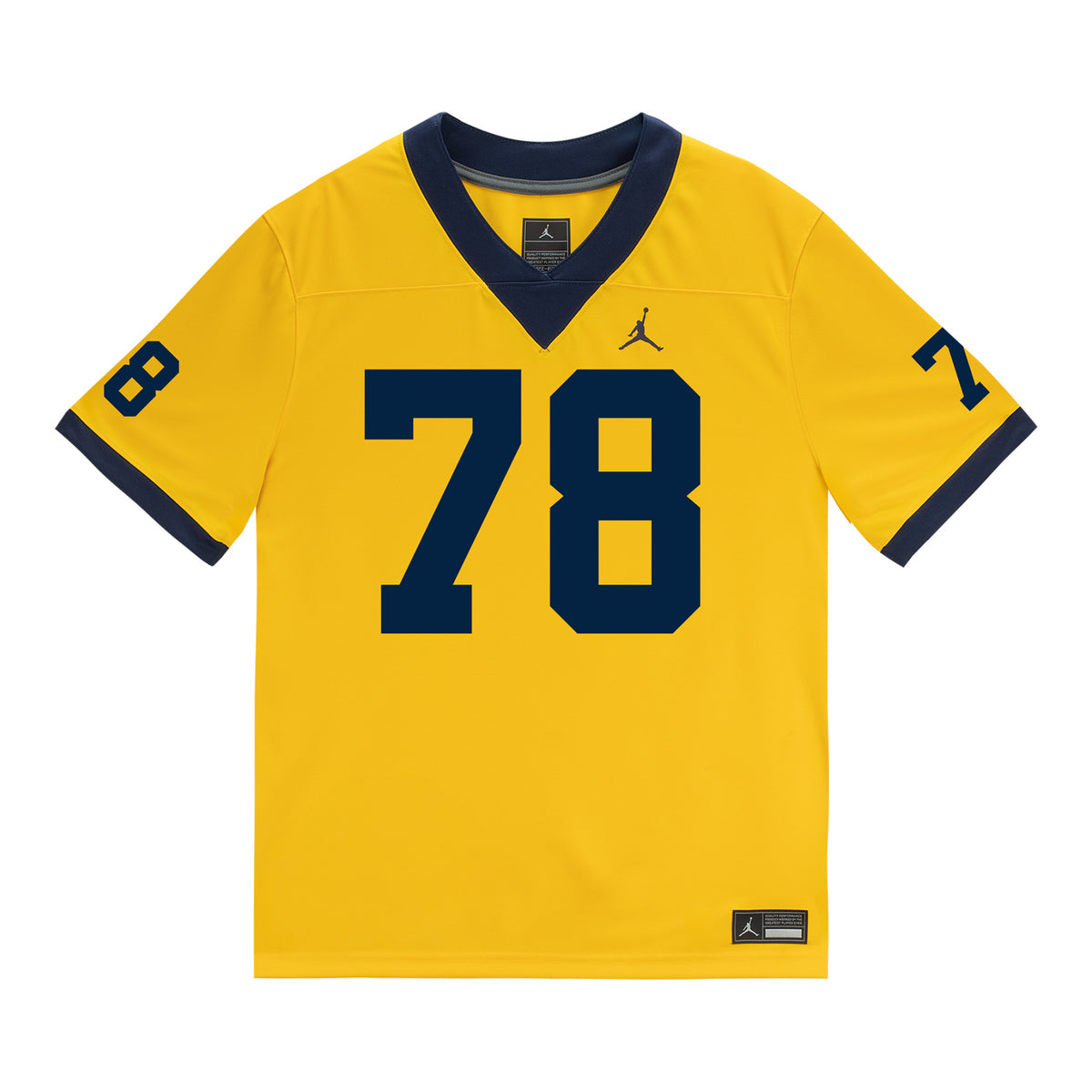 Michigan Wolverines #78 Marky Walbridge Student Athlete Maize Football Jersey - Front View