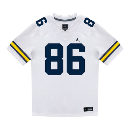 Michigan Wolverines #86 Travis Johnson Student Athlete White Football Jersey