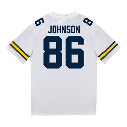 Michigan Wolverines #86 Travis Johnson Student Athlete White Football Jersey