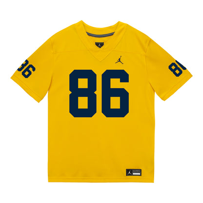 Michigan Wolverines #86 Travis Johnson Student Athlete Maize Football Jersey