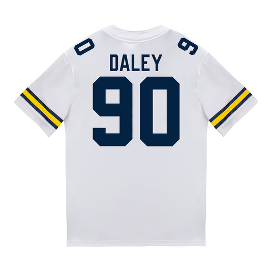 Michigan Wolverines #90 John Henry Daley Student Athlete White Football Jersey