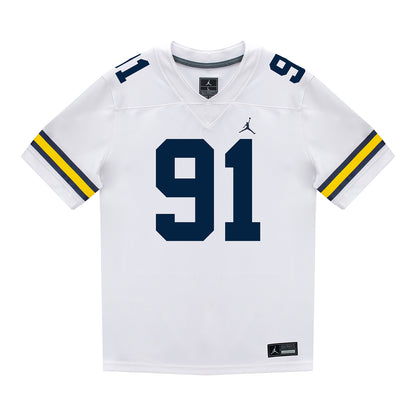 Michigan Wolverines #91 Jonah Lea'ea Student Athlete White Football Jersey