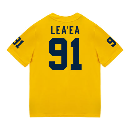 Michigan Wolverines #91 Jonah Lea'ea Student Athlete Maize Football Jersey