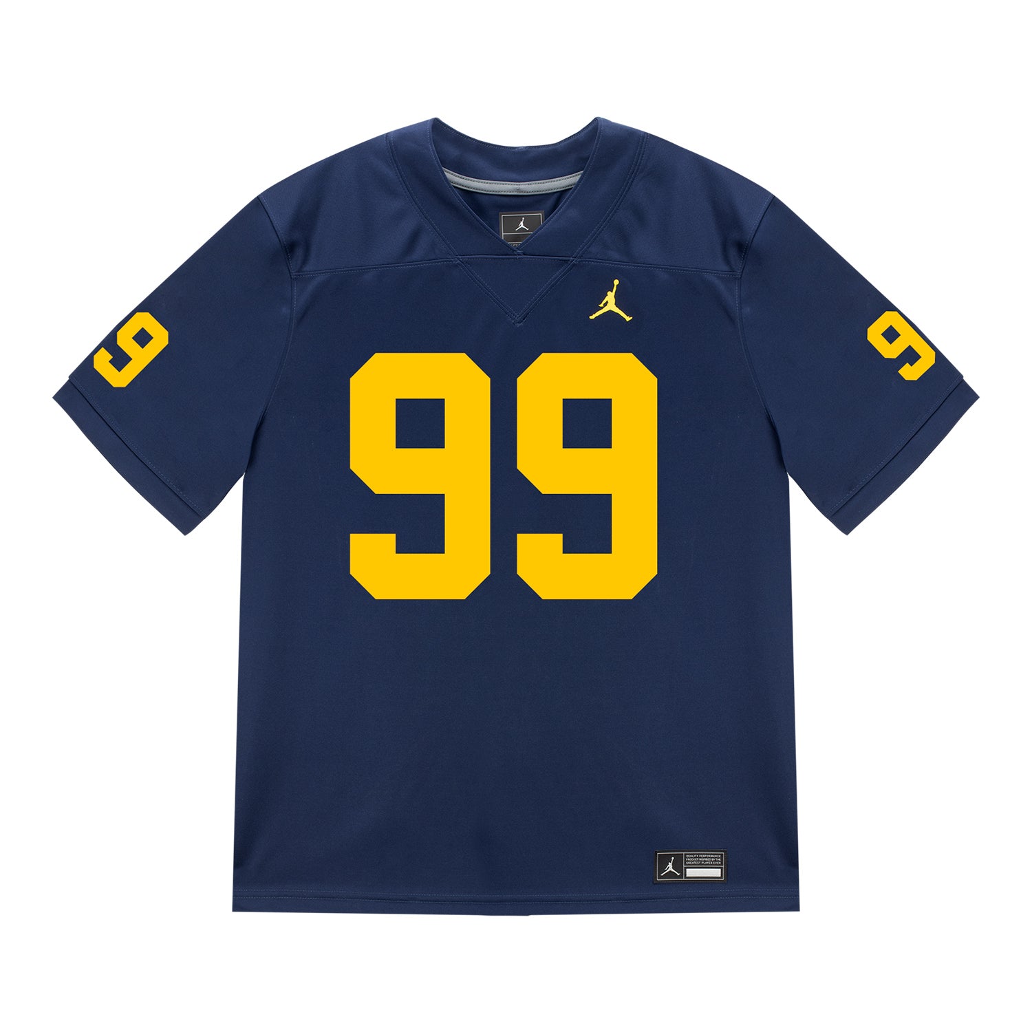 Michigan Wolverines #99 Trey Butkowski Student Athlete Blue Football Jersey - Front View