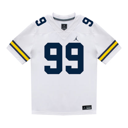 Michigan Wolverines #99 Trey Butkowski Student Athlete White Football Jersey