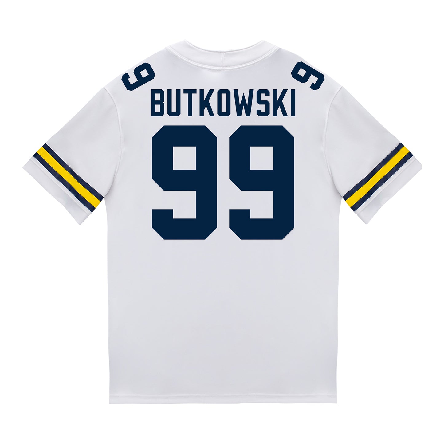 Michigan Wolverines #99 Trey Butkowski Student Athlete White Football Jersey