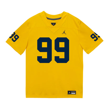 Michigan Wolverines #99 Trey Butkowski Student Athlete Maize Football Jersey