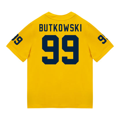 Michigan Wolverines #99 Trey Butkowski Student Athlete Maize Football Jersey