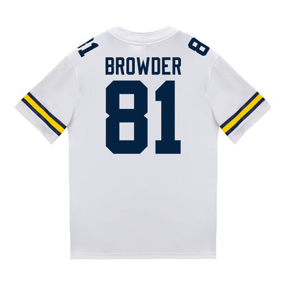 Michigan Wolverines #81 Jamar Browder Student Athlete White Football Jersey