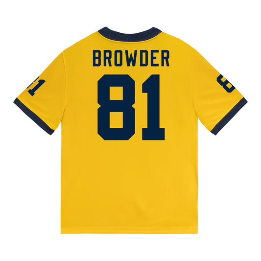 Michigan Wolverines #81 Jamar Browder Student Athlete Maize Football Jersey - Back View