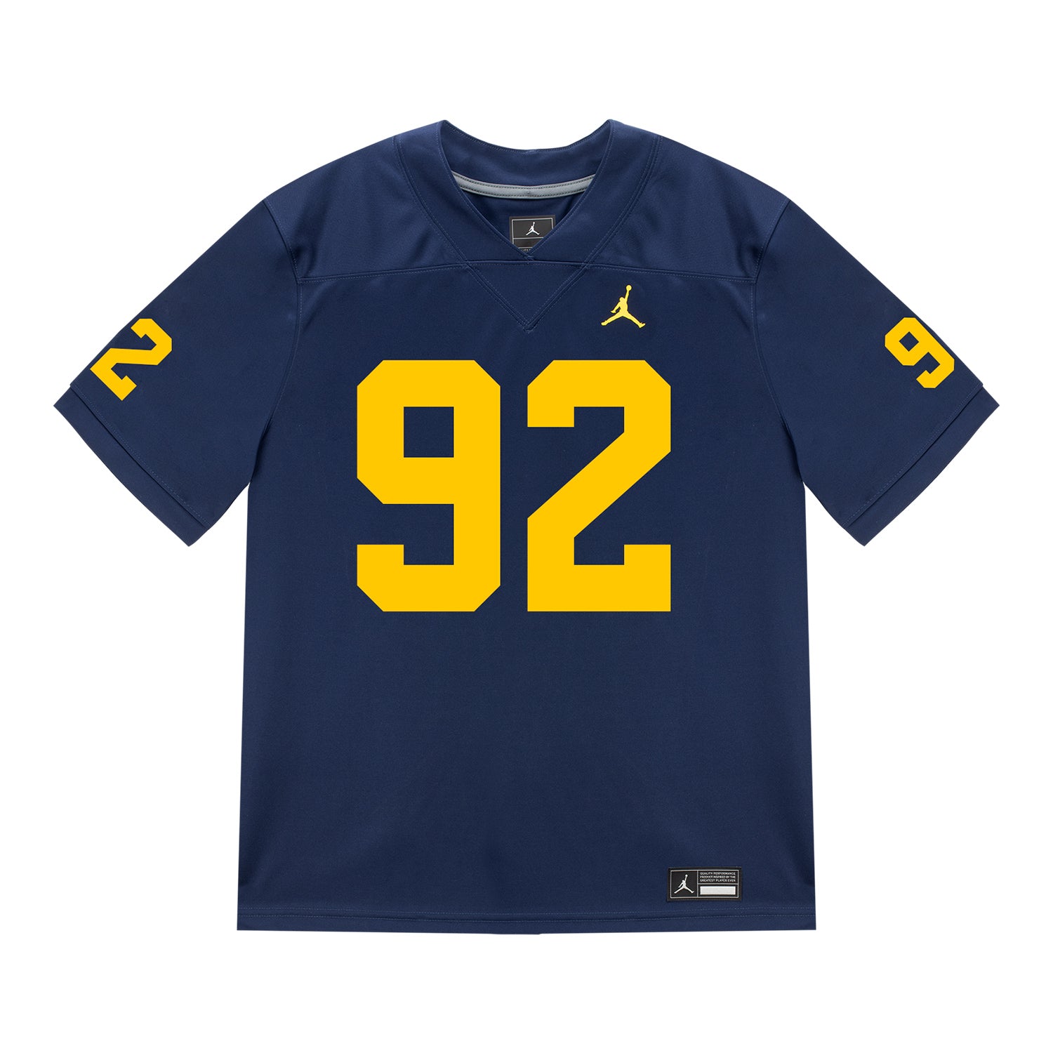 Michigan Wolverines #92 Ted Hammond Student Athlete Blue Football Jersey - Front View