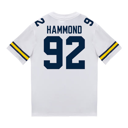 Michigan Wolverines #92 Ted Hammond Student Athlete White Football Jersey
