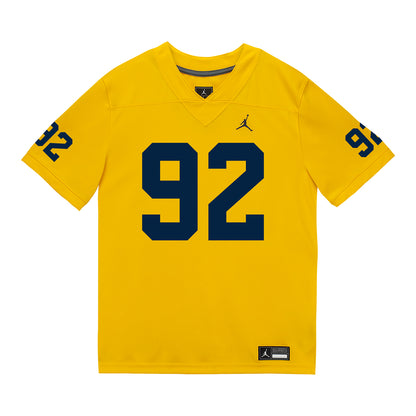 Michigan Wolverines #92 Ted Hammond Student Athlete Maize Football Jersey