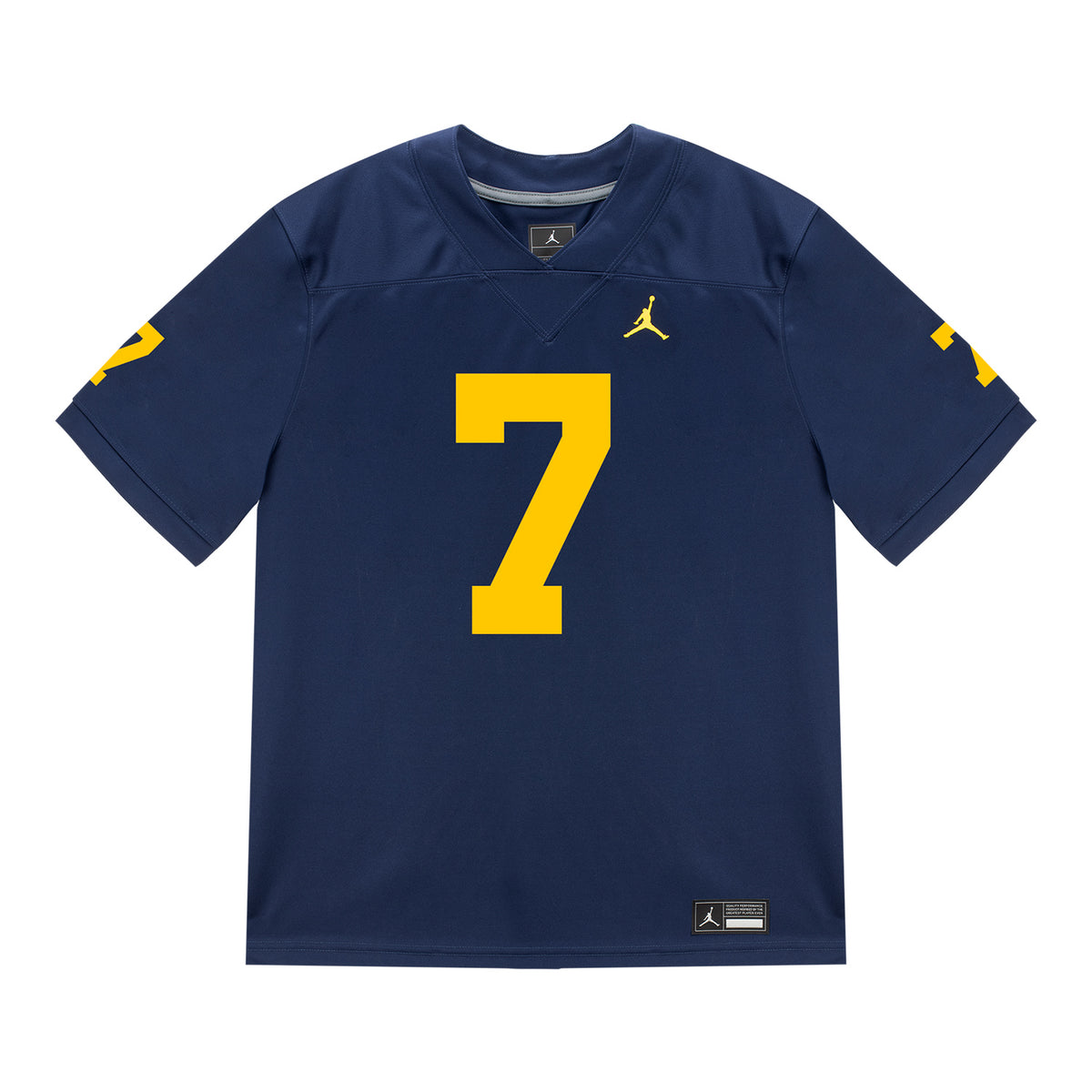 Michigan Wolverines #7 Chris Bracy Student Athlete Blue Football Jersey - Front View