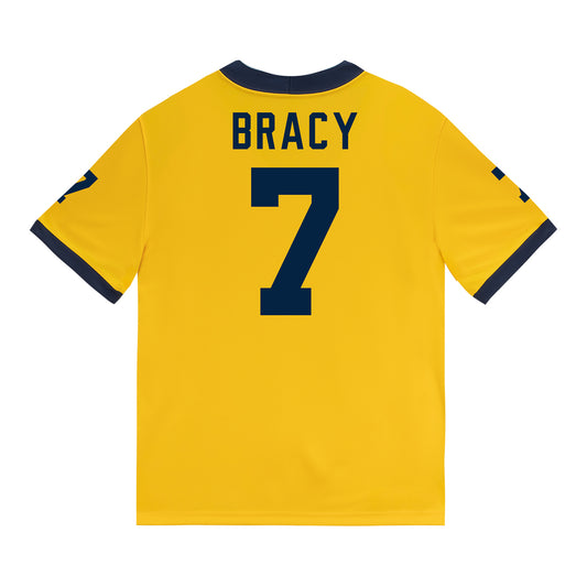 Michigan Wolverines #7 Chris Bracy Student Athlete Maize Football Jersey - Back View