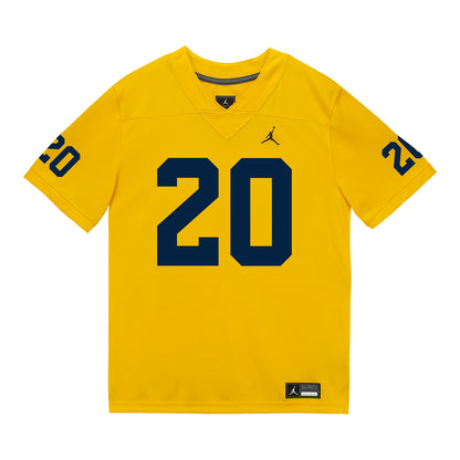 Michigan Wolverines #20 Jeremiah Lowe Student Athlete Maize Football Jersey