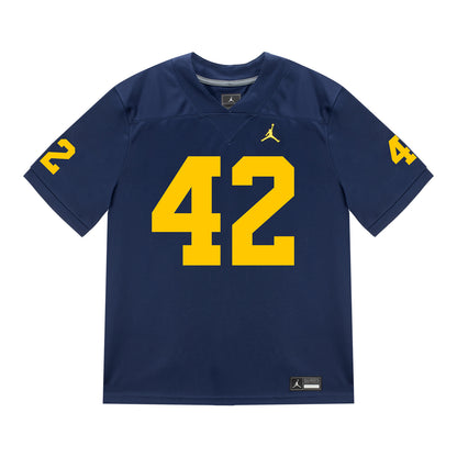 Michigan Wolverines #42 Jeffery Chukwu Student Athlete Blue Football Jersey