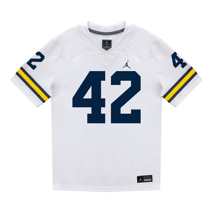 Michigan Wolverines #42 Jeffery Chukwu Student Athlete White Football Jersey