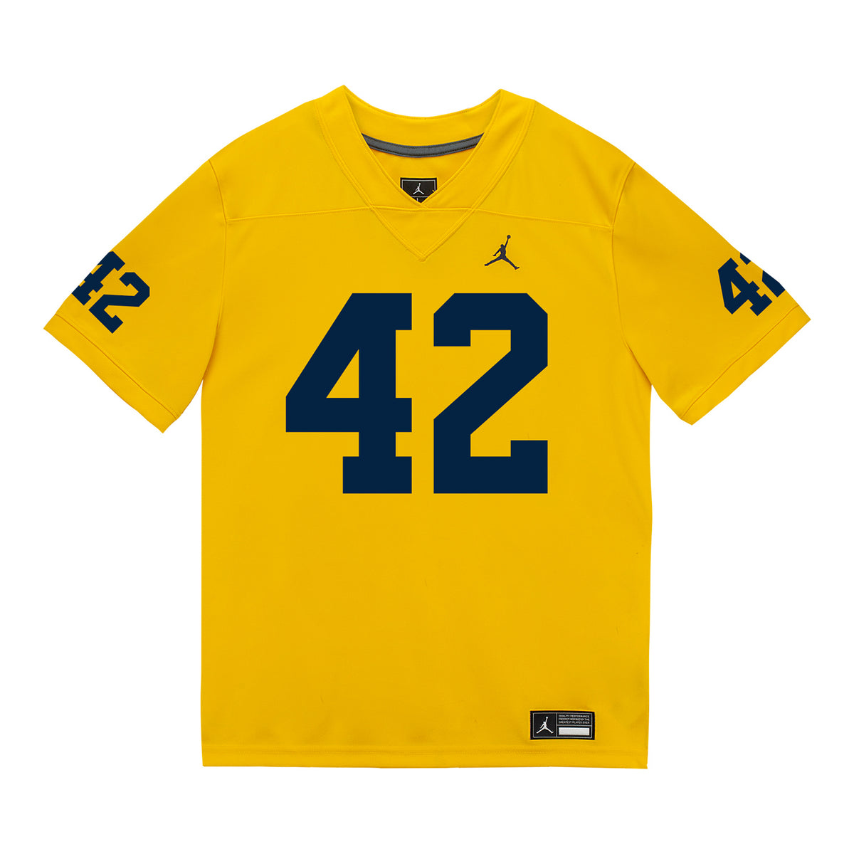 Michigan Wolverines #42 Jeffery Chukwu Student Athlete Maize Football Jersey