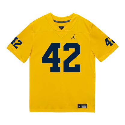 Michigan Wolverines #42 Jeffery Chukwu Student Athlete Maize Football Jersey