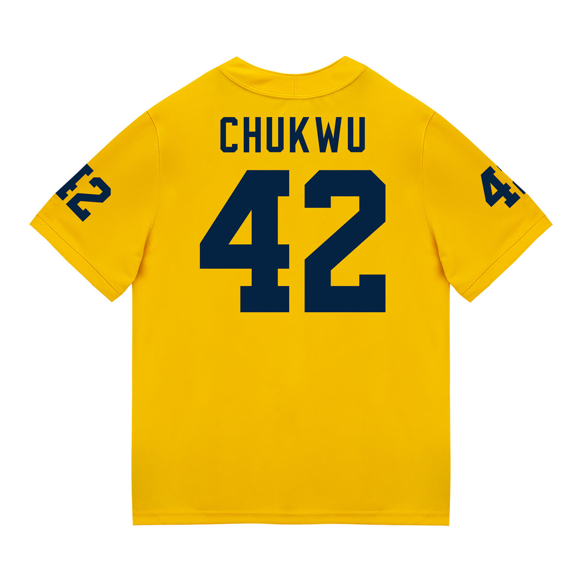 Michigan Wolverines #42 Jeffery Chukwu Student Athlete Maize Football Jersey