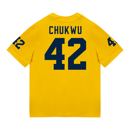 Michigan Wolverines #42 Jeffery Chukwu Student Athlete Maize Football Jersey