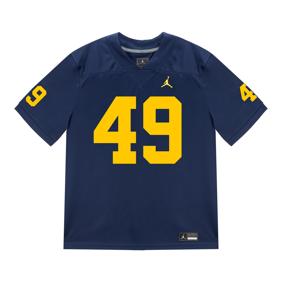 Michigan Wolverines #49 Adam Bazzi Student Athlete Blue Football Jersey