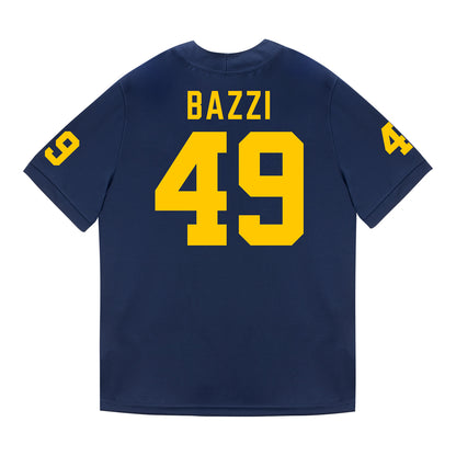 Michigan Wolverines #49 Adam Bazzi Student Athlete Blue Football Jersey
