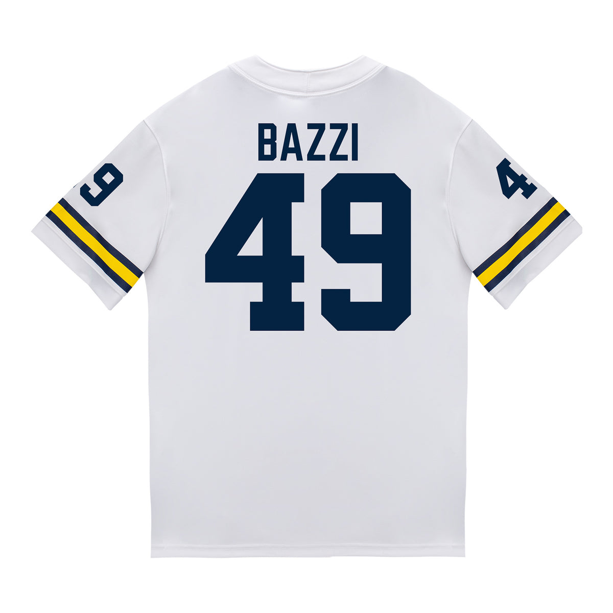 Michigan Wolverines #49 Adam Bazzi Student Athlete White Football Jersey