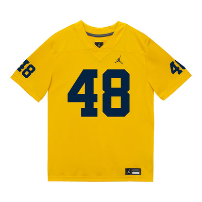 Michigan Wolverines #49 Adam Bazzi Student Athlete Maize Football Jersey