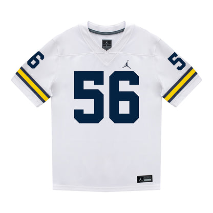 Michigan Wolverines #56 Allister Vallejo Student Athlete White Football Jersey