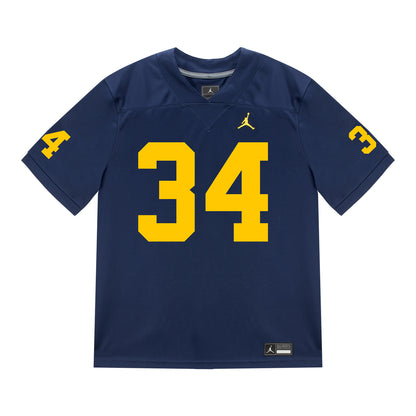 Michigan Wolverines #34 John Weidenbach Student Athlete Blue Football Jersey