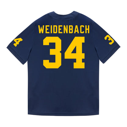 Michigan Wolverines #34 John Weidenbach Student Athlete Blue Football Jersey