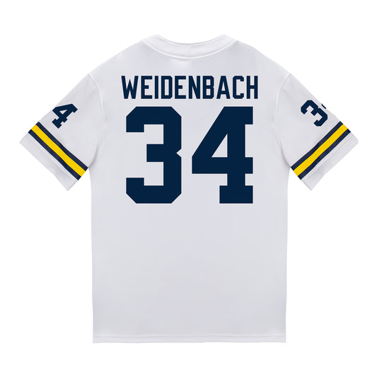Michigan Wolverines #34 John Weidenbach Student Athlete White Football Jersey
