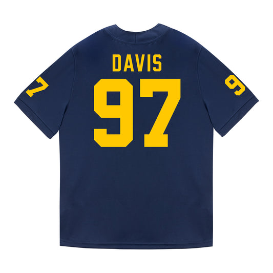 Michigan Wolverines #97 Titan Davis Student Athlete Blue Football Jersey