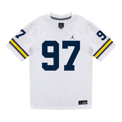 Michigan Wolverines #97 Titan Davis Student Athlete White Football Jersey