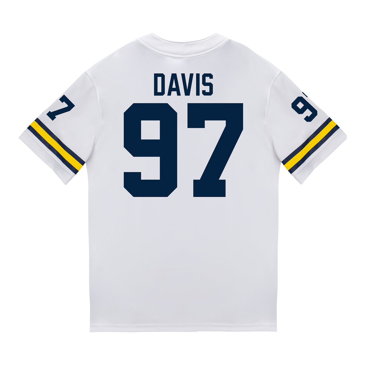 Michigan Wolverines #97 Titan Davis Student Athlete White Football Jersey