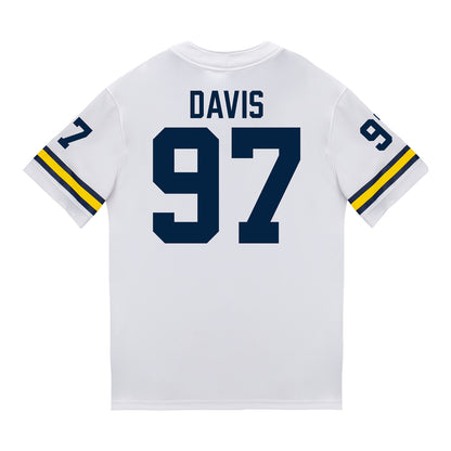 Michigan Wolverines #97 Titan Davis Student Athlete White Football Jersey