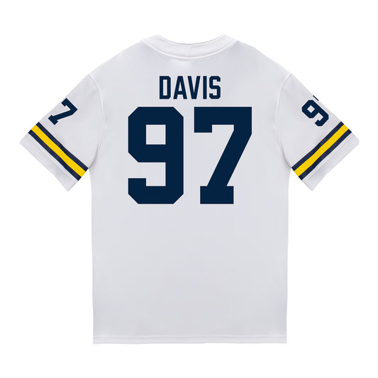 Michigan Wolverines #97 Titan Davis Student Athlete White Football Jersey