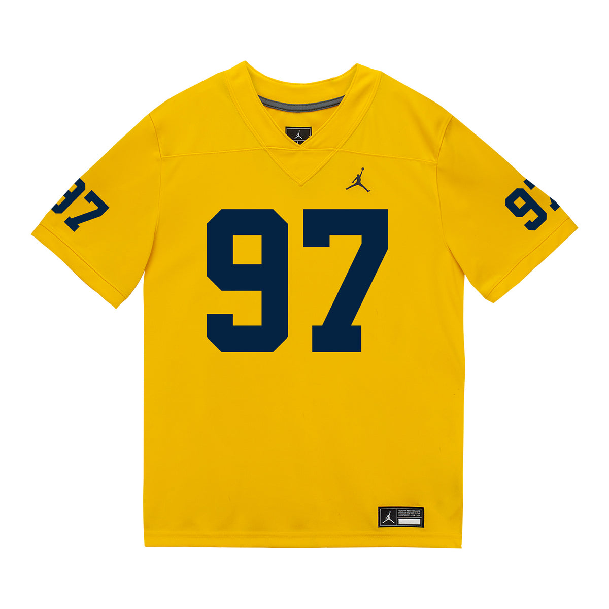 Michigan Wolverines #97 Titan Davis Student Athlete Maize Football Jersey