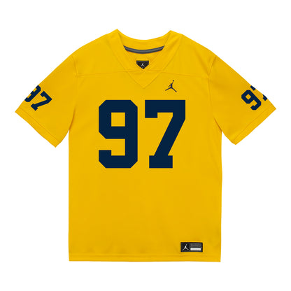 Michigan Wolverines #97 Titan Davis Student Athlete Maize Football Jersey