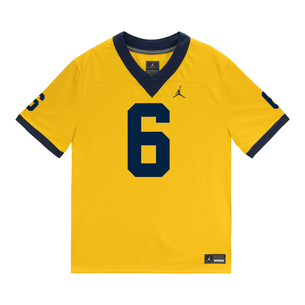 Michigan Wolverines #6 JJ Buchanan Student Athlete Maize Football Jersey - Front View