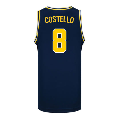 Michigan Wolverines #8 Quinn Costello Student Athlete Blue Basketball Jersey