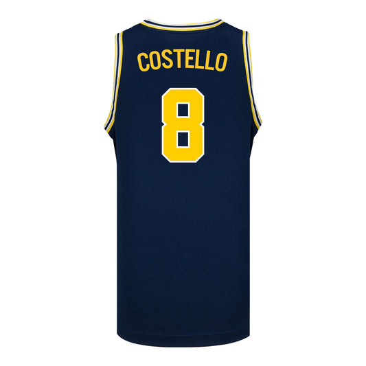 Michigan Wolverines #8 Quinn Costello Student Athlete Blue Basketball Jersey