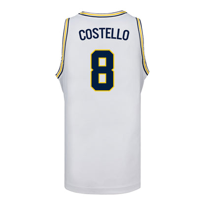 Michigan Wolverines #8 Quinn Costello Student Athlete White Basketball Jersey