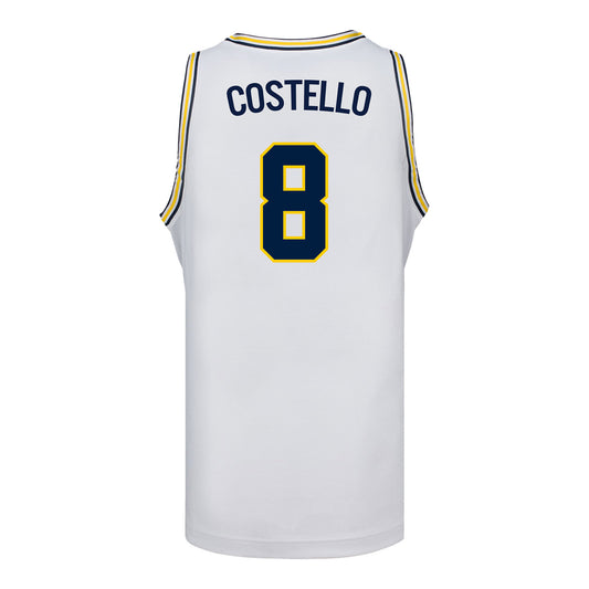 Michigan Wolverines #8 Quinn Costello Student Athlete White Basketball Jersey
