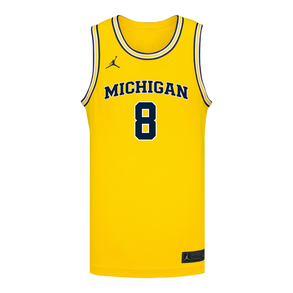 Michigan Wolverines #8 Quinn Costello Student Athlete Maize Basketball Jersey