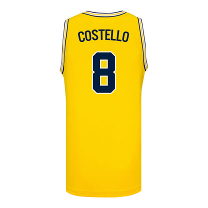 Michigan Wolverines #8 Quinn Costello Student Athlete Maize Basketball Jersey